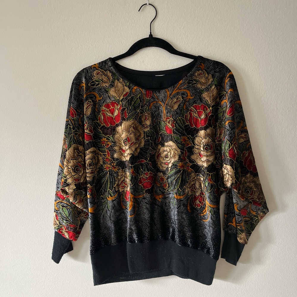 Floral Patterned Sweater